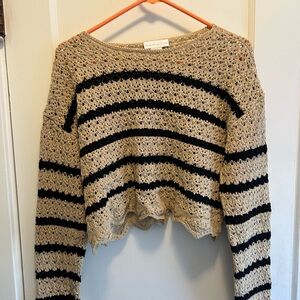 House of Harlow 1960 Black and Tan Crochet Sweater and matching shorts